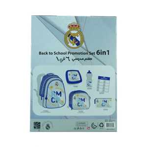 ست 6 در 1 کوله پشتی 40 سانتی Real Madrid مدل Rainbow Max - Backpack - Promotion Items 6 in 1 - Real Madrid